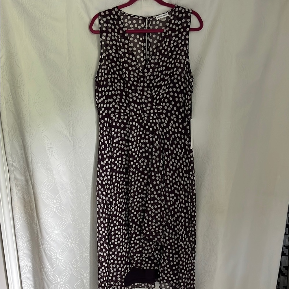 Calvin Klein Polka Dot Sleeveless Dress